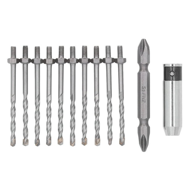 Drill Bit Kit Alloy Steel Socket Drill Bit Set Incisive Easy Using Long Life Span 12Pcs For Iron Plate