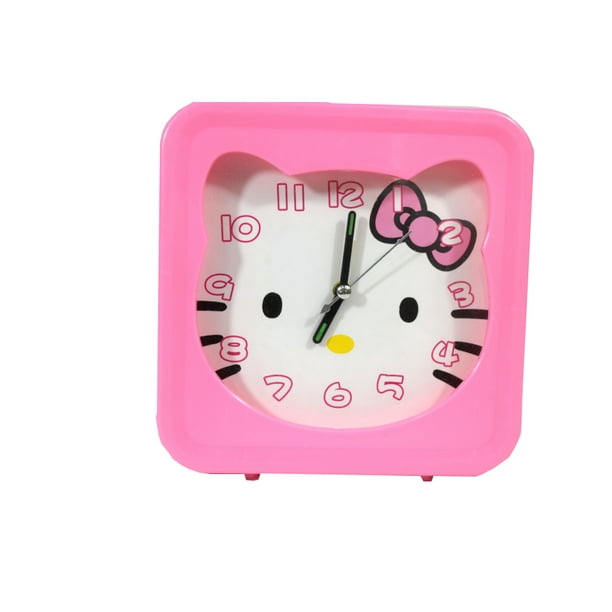 Hello Kitty Style Girls Pink Tabletop Alarm Clock HKCPINK Walmart