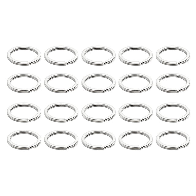 Llaveros de acero inoxidable - 20 piezas de llaveros redondos divididos - Llaveros de metal 2398