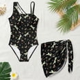 thumbnail image 5 of Jiueut Dragonfly Dandelion Print Girls Bathing Suit for Vacation Halter Neck Swimsuit One Shoulder Summer Beach Swimsuit with Mesh Cover Up, 5 of 7