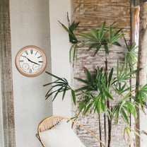 GOOHOCHY  outside Clocks for Patios Temperature and Humidity Meter Wall Outdoor Backyard