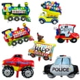 thumbnail image 3 of Globo de película de aluminio para transporte, camión de bomberos, camión de ingeniería, avión, decoración de fiesta de cumpleaños para niño, globo de coche, 3 of 4