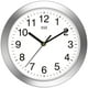 thumbnail image 1 of Reloj de pared HITO Silent con tapa de cristal de 10 pulgadas y aluminio plateado, 1 of 8