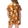 thumbnail image 5 of KPOPLK Girls Halloween Sleepwear Set 2-13Y 2Pcs Pumpkin Print Short Sleeve Button Down Shirt with Shorts Jammies,Size 4-5 Years, 5 of 5