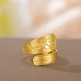thumbnail image 5 of Punk Skull Spoon Ring for Women Men Adjustable Open Statement Fashion Rose Flower Cross Wrap Finger Thumb Rings Stainless Steel Gold Plated Fashion Comfort Fit Jewelry Gothic Unisex, 5 of 6