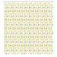 thumbnail image 2 of Ambesonne Japanese Print Shower Curtain, Cartoon Lemon Plot, 69"Wx70"L, Pastel Yellow Fern Green, 2 of 4