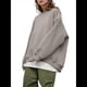 thumbnail image 1 of Sudaderas de Mujer con Cuello Redondo, Forro , Suéteres Oversize, Otoño 2025, Blusas Bonitas, Ropa Preppy Estilo-, 1 of 9