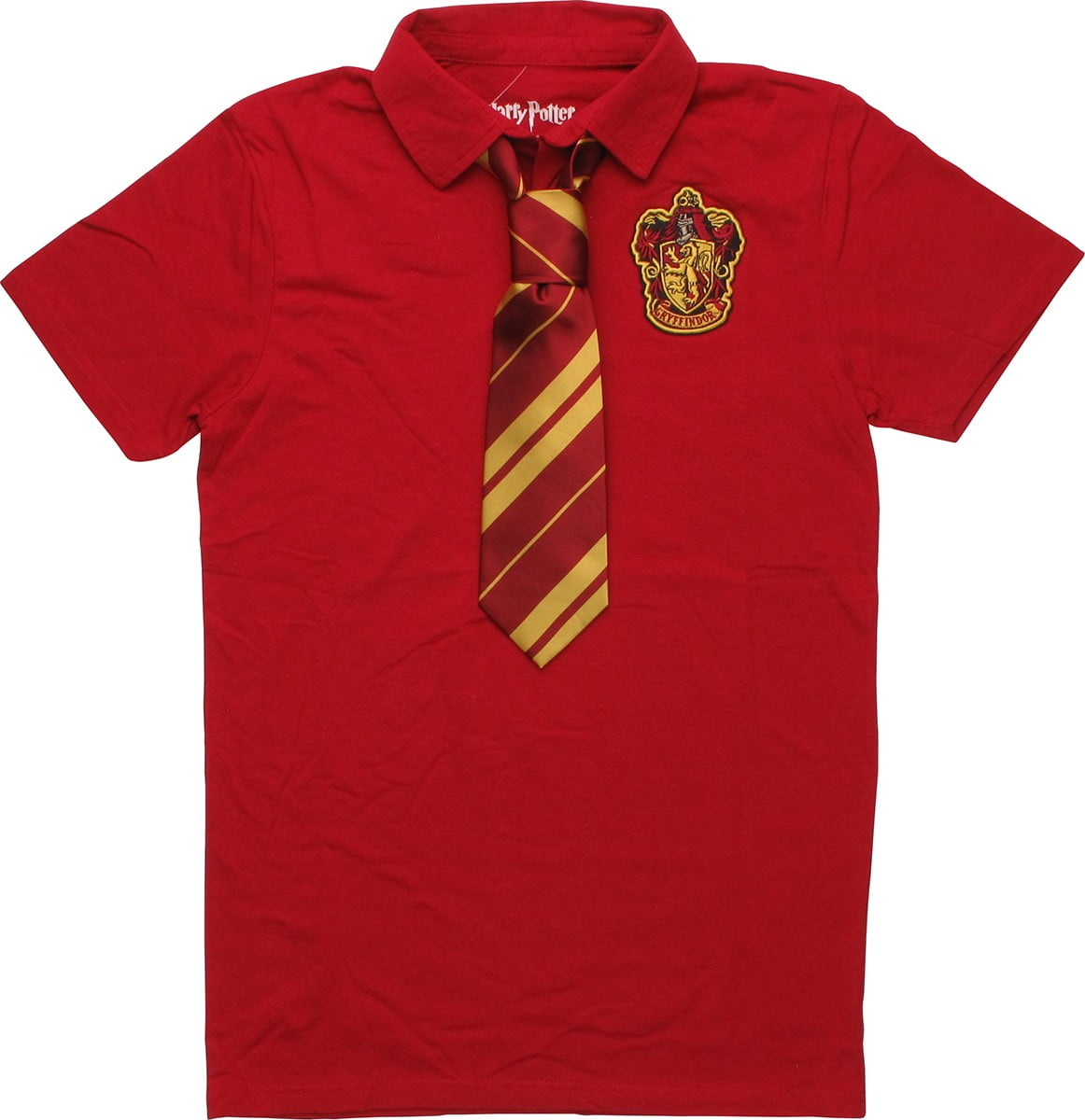 Harry Potter Gryffindor Mens Red Polo Shirt with Tie 