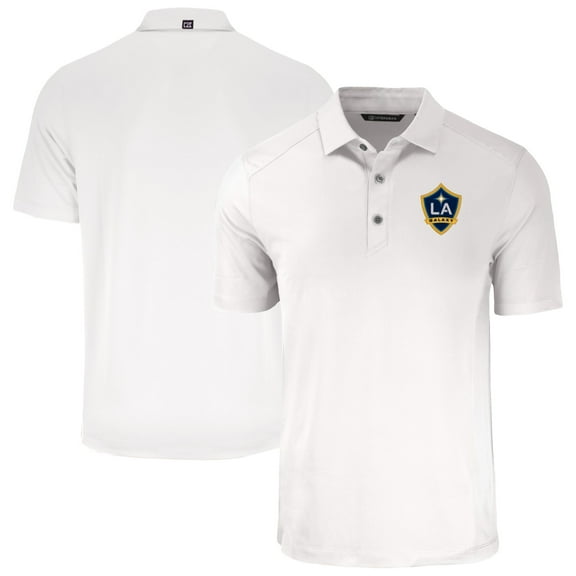 Men's Cutter & Buck White LA Galaxy Forge Eco Stretch Recycled Polo