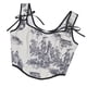 thumbnail image 1 of Women Lace Up Adjustable Straps Overbust Corset Bustier Top Vintage Floral Pattern Push up Body Shaper Vest Tank Top L Red, 1 of 4