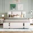 thumbnail image 2 of Lift Up Storage Bed, Full Size Upholstered Bed with a Hydraulic Storage System, Faux Leather Platform Bed Frame with Headboard, No Box Spring Needed, White, 2 of 7