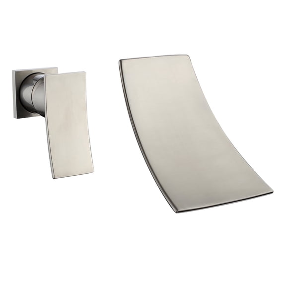 sumerain Brushed Nickel Tub Faucet Waterfall Wall Mount Bathtub Filler Left-Handed Handle