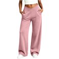 thumbnail image 5 of AherBiu Yoga Pants for Women Crossover Waisted Straight Wide Leg Baggy Loose Fitted Athletic Workout Pants with Pockets, 5 of 7