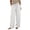 White-1, variant on ZToonmas Solid Linen Blend Ruffle Hem Wide Leg Pants for Women Drawstring Waist Straight Leg Casual Long Pants with Side Pockets