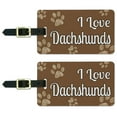 thumbnail image 1 of I Love Dachshunds Brown with Paw Prints Luggage Tag Set, 1 of 1