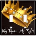 thumbnail image 2 of Metal Light Switch Plate Outlet Cover (My Room My Rules Crown Tilted - Double Toggle), 2 of 2