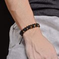 thumbnail image 5 of Pulsera de triple protección brillar de cuentas de piedra para hombre ajustable, 5 of 5