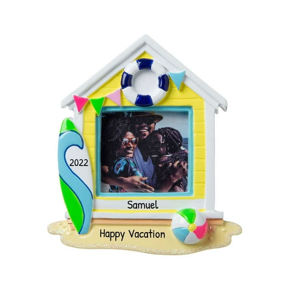 Ornaments by Elves Personalized Picture Frame Ornament 2024 Beach Ornament Frame for Picture .25lbs
