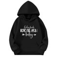 thumbnail image 5 of Women Long Sleeve Letter Printed Hoodie Loose Oversize Sweatshirts Pullover Sweatshirts Top Blouse Female Sweatshirts Women Light Long Sleeve Women Hoodies with Zipper Long Graphic Hoodie Women, 5 of 6