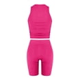 thumbnail image 5 of Simua Ribbed Two Piece Outfit Set for Women Solid Color Yoga Workout Tank Tops and Shorts Clothing, 5 of 5