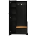 thumbnail image 5 of Triple Tree Stylish Hall Tree with Flip-Up Bench, Black, 5 of 7