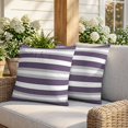 thumbnail image 3 of Pillow Covers 18x18 Set of 2, Purple Grey Stripe Square Throw Pillow Covers for Couch/Sofa/Living Room, Minimalist Farmhouse Striped Decorative Soft Pillowcases for Couch Throw Pillows, 3 of 9
