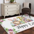 thumbnail image 3 of Happy Easter Area Rugs 3'x5', Small Throw Rugs for Living Room Bedroom, Watercolor Gnomes Eggs Flowers Botanical Spring Indoor Outdoor Rug Non-Slip Low Pile Carpet Runner Reversible Floor Mats, 3 of 8