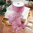 thumbnail image 5 of SMKE Glitter Wired Ribbon,Diamond Mesh Decor Ribbon,Christmas Tree Ornament,Gift Wrapping Accent,Craft Bow Material,Wreath Garland Trim,Holiday Decor Easter Craft Supply,Home Tree Topper Bow Fabric, 5 of 9