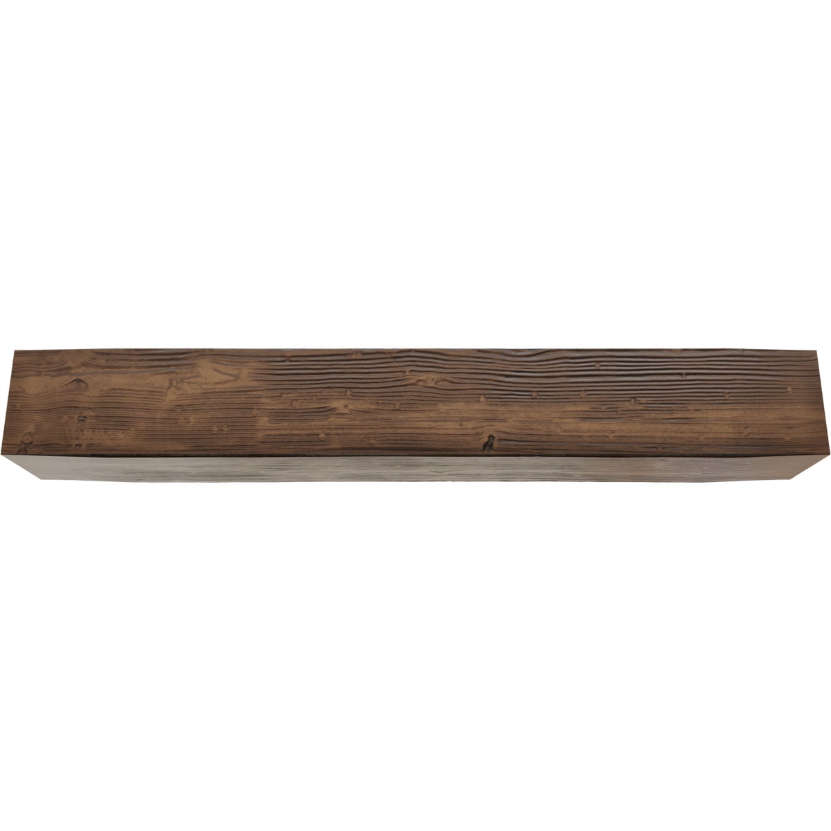 Ekena Millwork 4"W x 12"H x 14'L 3-Sided (U-beam) Sandblasted Endurathane Faux Wood Ceiling Beam, Premium Aged