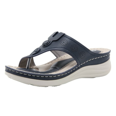 

f21 Women s Summer Casual Comfort Flip Flops Comfy Non-Slip Orthopedic Walking Thongs Slide Flat Sandals