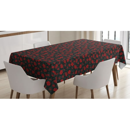 Red And Black Tablecloth Vintage Roses Ilration Old Red And Black Tablecloth Vintage Roses Ilration Old Fashioned Victorian Art Rectangular Table