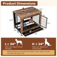 thumbnail image 3 of Pefilos 35" Dog Crate Rustic Style Furniture Dog Cage Crate with Double Doors and Lift Top Heavy-Duty Kennel, Brown, 3 of 8