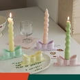 thumbnail image 3 of Clearance! Dienrx Bow Candle Holder, Candle Holder Candy Color Bow Candle Holder Long Candle Candlestick Gypsum Bow Candle Holder for Table Wedding Dinning Table Centerpiece, 3 of 6
