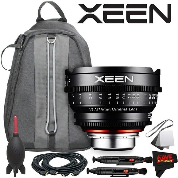 Rokinon Xeen 14mm T3.1 Lens for Canon EF Mount With Professional Lens Backpack and Accessories