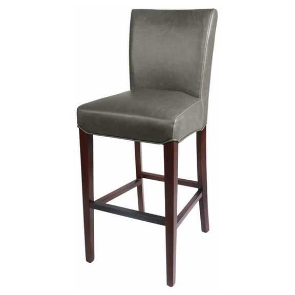 Pemberly Row Contemporary 30.5" Bonded Leather Bar Stool in Green