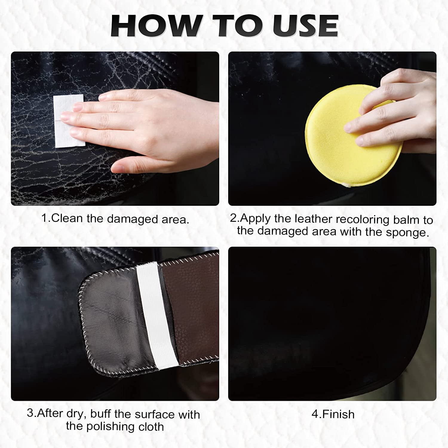 DEWEL Leather Repair Kit, 8 Garen, Black, 1 Count