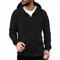 thumbnail image 6 of WTOBBY Men's Full Zip Up Plush Hooded Sweatshirt, Long Sleeve Pullover Jacket with Pockets, Tall Sizes Available for Casual and Outdoor Use,Black L, 6 of 6