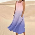 thumbnail image 2 of Giftesty Summer Dresses for Women New Women's Sleeveless Cotton and Linen Round Neck Printed Long Dress, 2 of 5
