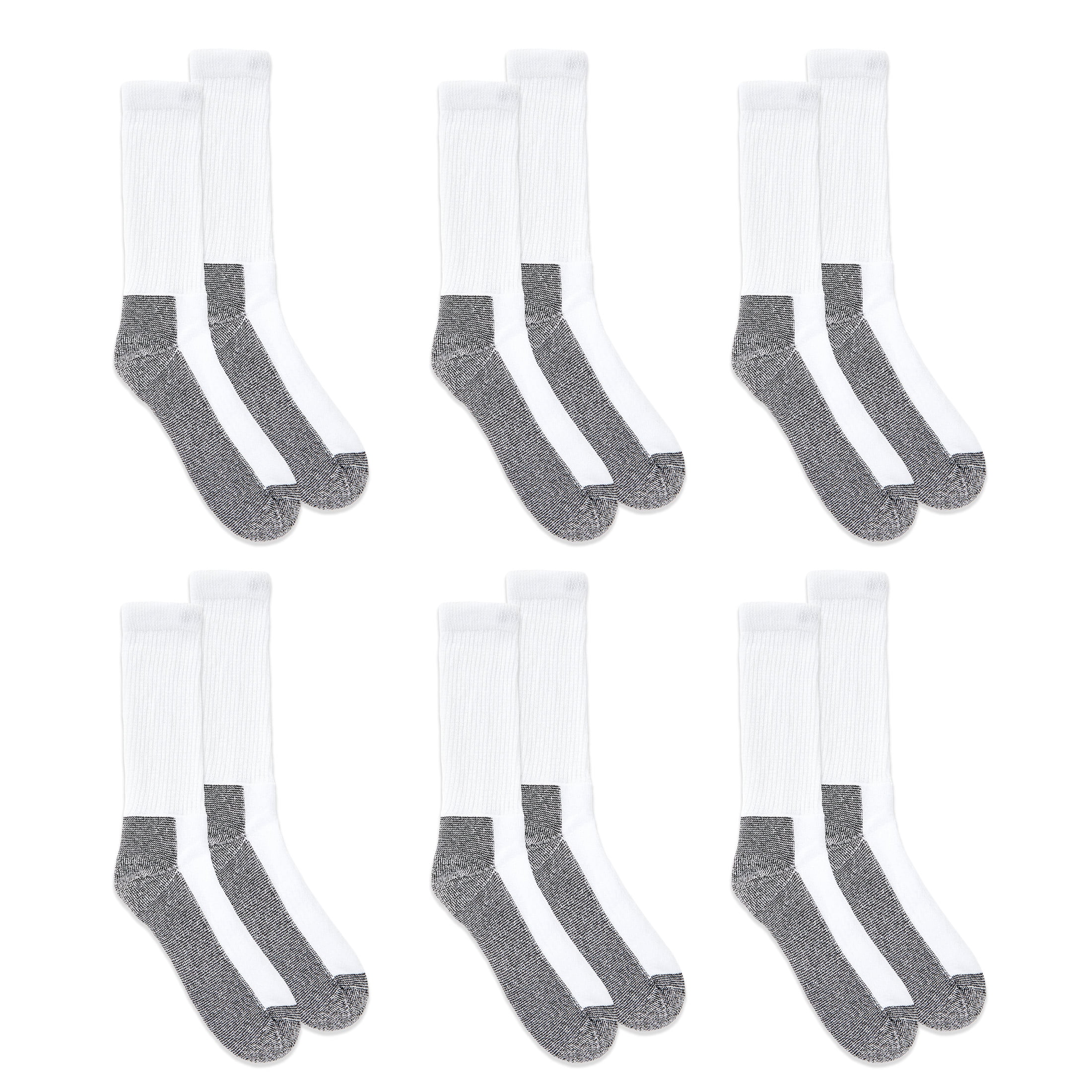 Fruit of the Loom Work Gear Men's Socks, Sizes 6-12, 6-Pack