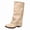 Beige, variant on Women's Mid-Calf Slouch Boots with Ankle Buckle Strap – Vintage Faux Leather Riding Boots, Slouchy Low Heel Casual Winter Boots