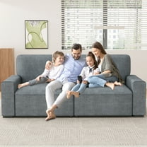 AAQZ 87" Comfy Sofa for Living Room, 3 Seater Chenille Fabric Couch for Small Space, Light Gray
