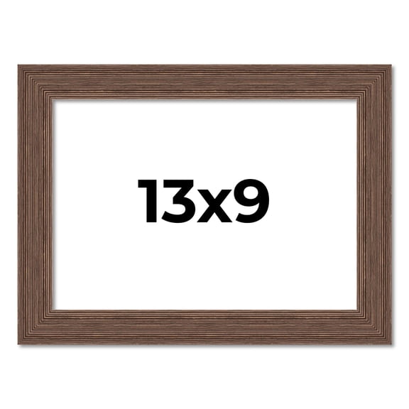13x9 Frame Brown Farmhouse Solid Wood Picture Frame Width 1.5 Inches | Interior Frame Depth 0.5