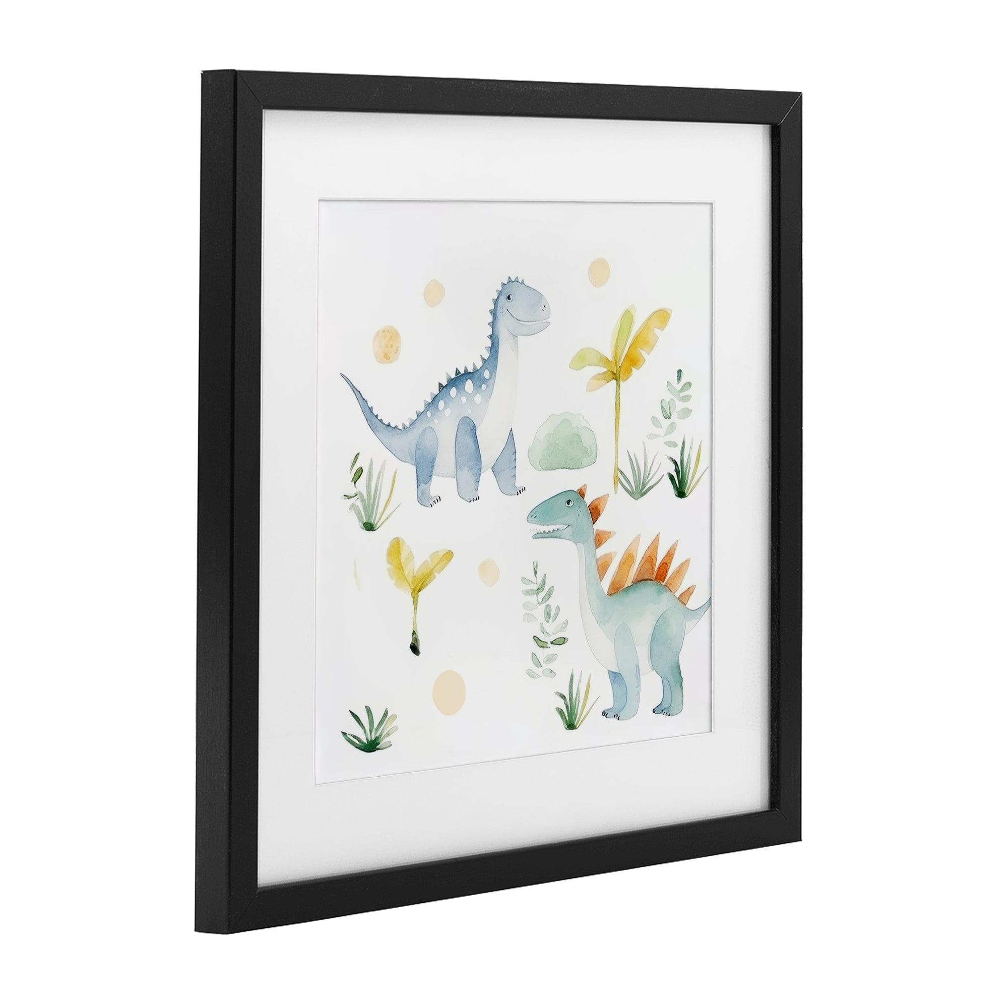 Stupell Industries Dino Wonderland Friends Black Framed Print Under Glass, design by Lazar Studio