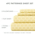 thumbnail image 4 of Noble Linens 3 Piece Pattern Microfiber Bed Sheets Set, Yellow Honeycomb, Twin, 4 of 10