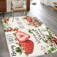 thumbnail image 3 of Strawberry Area Rug 4x6 Washable Rug Non Slip Summer Fruits Green Botanical Floral Large Area Rug Indoor Floor Carpet for Entryway Bedroom Kitchen Living Room Home Office Dining Room Nursery, 3 of 8