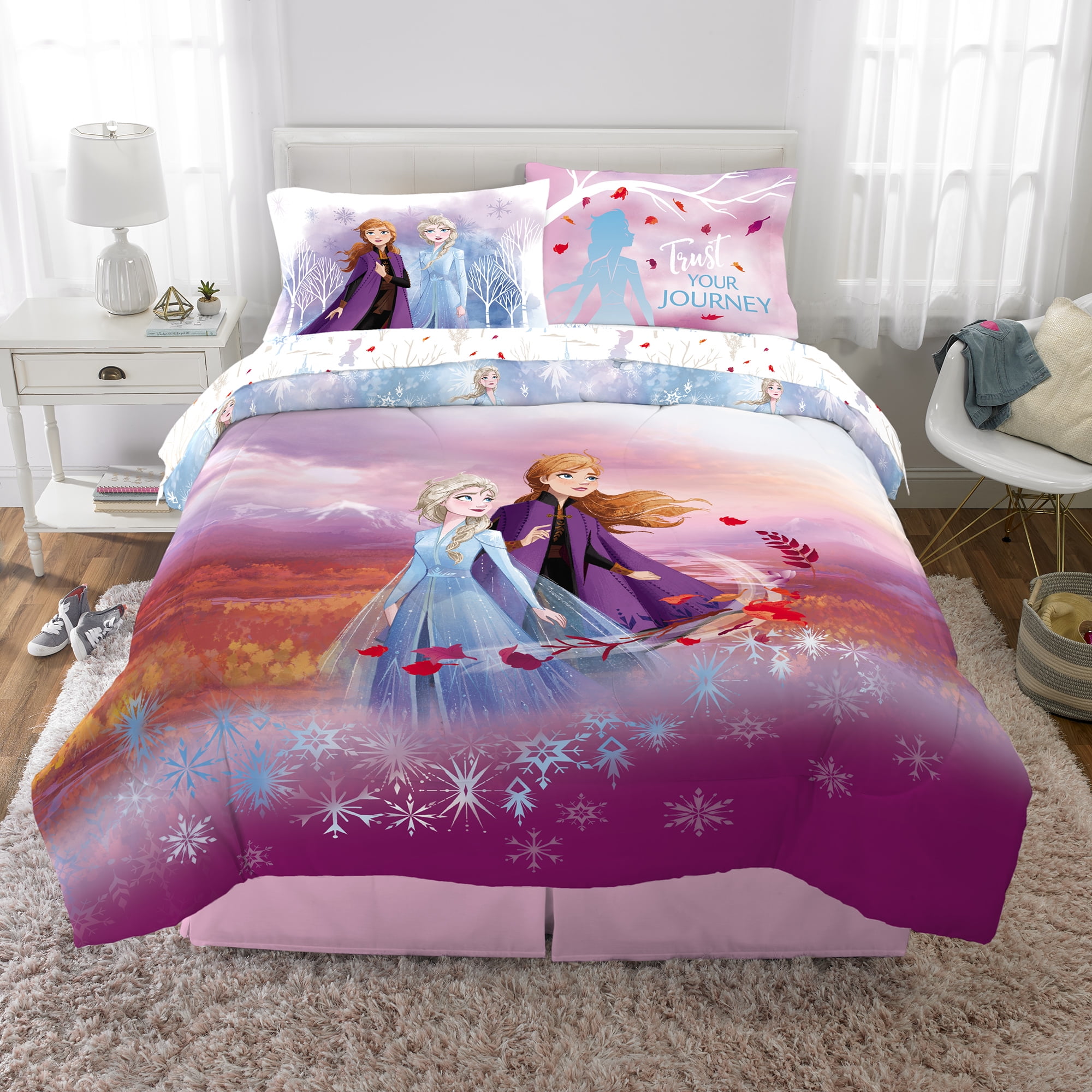 Frozen 2 Kids Bed in a Bag Bedding Set w/ Reversible Comforter Twin/Full Size 