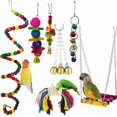 thumbnail image 1 of Juguetes colgantes para loros, 7 piezas de juguetes para loros y pájaros, juguete colgante con campana para pájaros, columpio para pájaros, juguete colgante, jaula para pájaros, juguetes, 1 of 5