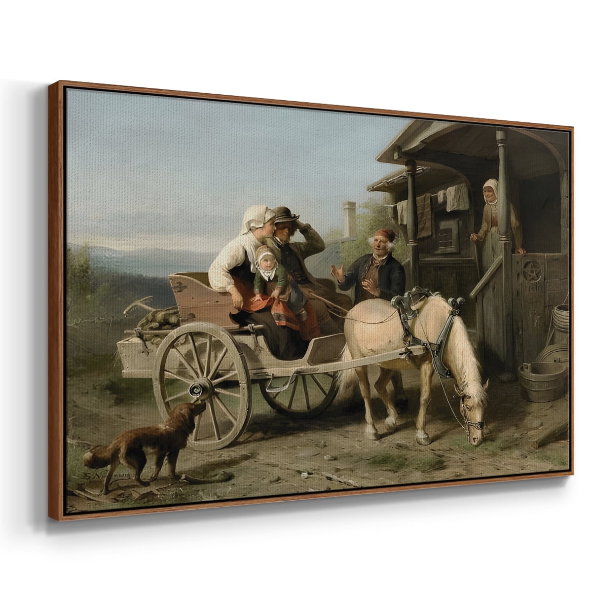 Vintage Landscape-CCXLIX By Wexford Home Framed in Walnut Wood Gallery Wrapped Canvas 17 in. x 25 in.