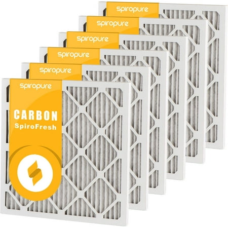 

SpiroPure 10x28x1 MERV 8 Odor Reduction Air Filters - Made in USA (6 Pack)