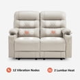thumbnail image 4 of MCombo Power Loveseat Recliner, Electric Reclining Loveseat Sofa with Heat and Vibration, Cup Holders, USB Charge Port, Faux Leather Reclining Sofa for Living Room PR622, 4 of 9